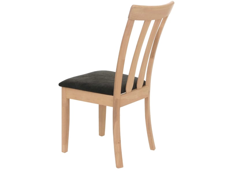  Lot de 6 chaises de salle à manger dossier haut assise rembourrée et protections de sol tissu noir et bois massif 04_0009068  - Conforama D
