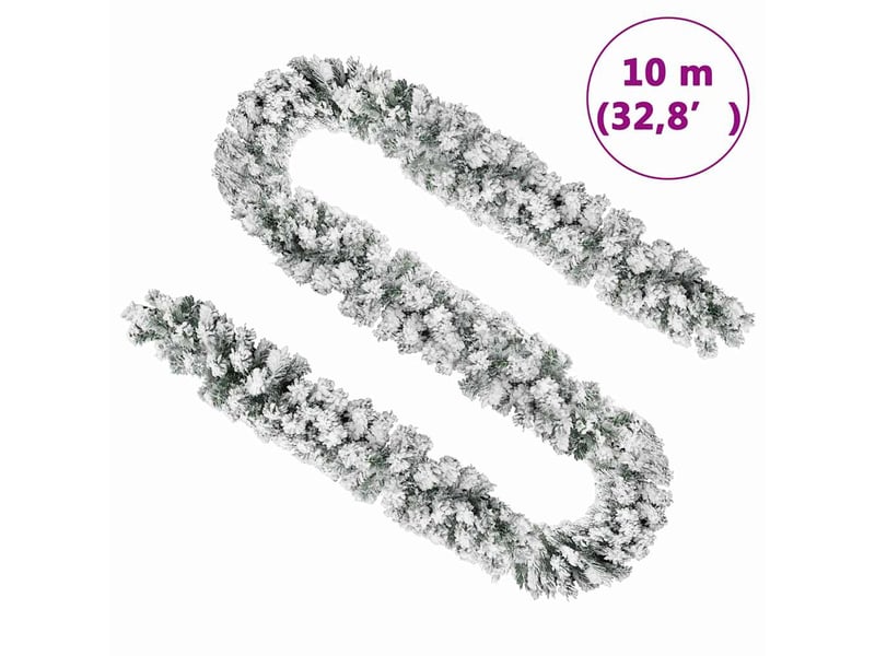 Guirlande de noël avec neige floquée vert 10 m pvc  - Conforama E