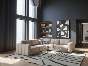 Canapé d'angle droit fixe BELIANI 5 places Tissu beige avec coffre de rangement