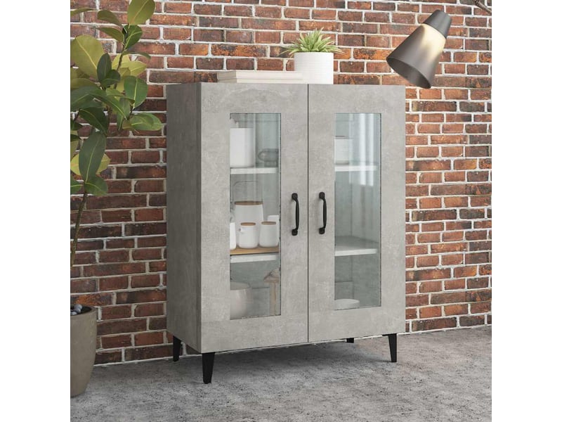  Buffet - bahut - meuble de rangement gris béton 69,5x34x90 cm bois d'ingénierie  - Conforama B
