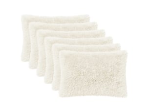 Lot de 6 coussins avec oreiller, coussins décoratifs heerlen blanc fleece pv cf50794