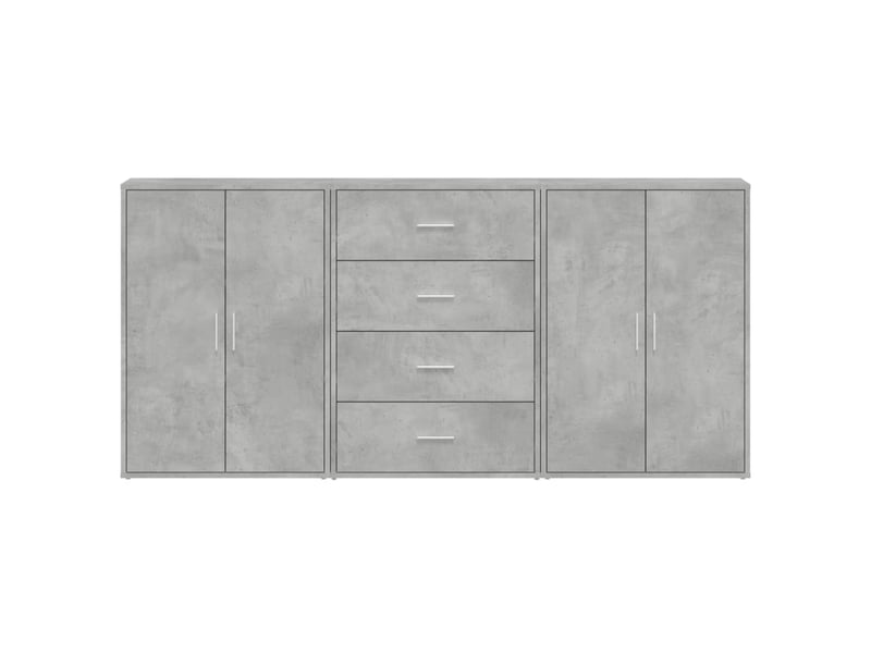  Buffets 3 pcs - bahut - meuble de rangement gris béton 60x31x84 cm bois d'ingénierie  - Conforama D