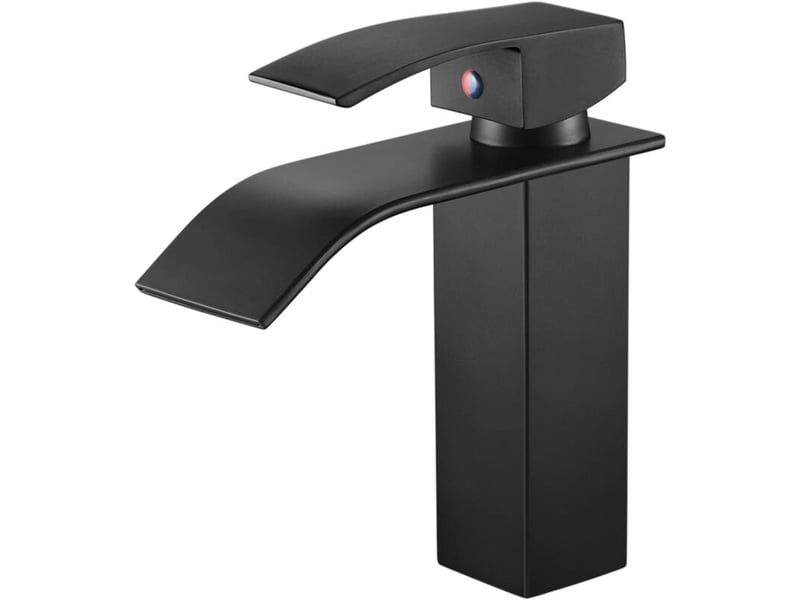  Robinet de lavabo chaud et froid à noyau en cuivre noir, lavabo de salle de bain, toilettes au-dessus du comptoir, robinet cascade pour la maison B309698JJZJ - Conforama A