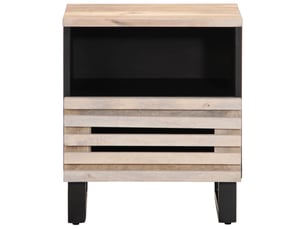 Table de chevet - cabinet de chevet - table de nuit 40x34x46 cm bois de manguier massif blanchi