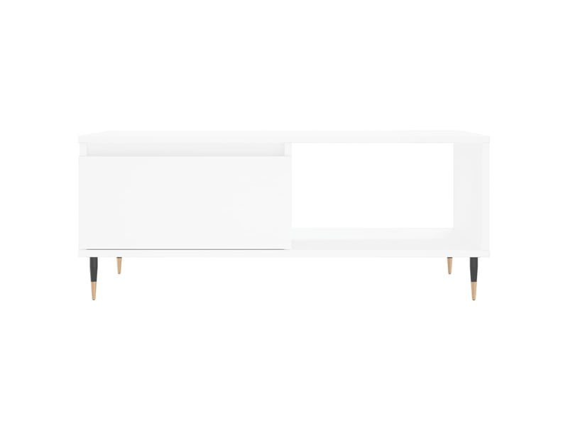  Table basse rectangulaire | table de salon blanc 90x50x36,5 cm bois d'ingénierie shl9013  - Conforama E