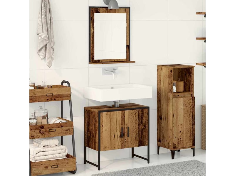  Ensemble de mobilier de salle de bain 2 pièces marron cf64229  - Conforama B