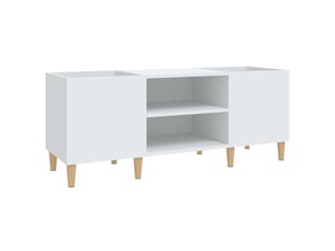 Meuble à disques blanc 121x38x48 cm bois d'ingénierie