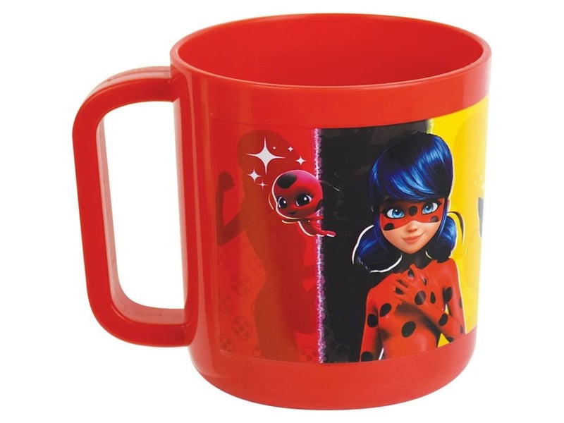  Set dinette enfant miraculous 7 pieces rouge vaisselle assiettes tasse verre gourde boite 006614 - Conforama C