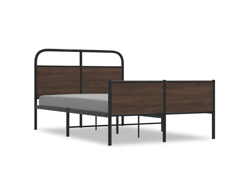  Lit double- lit adulte -  cadre de lit sans matelas 120x190 cm chêne marron  - Conforama A