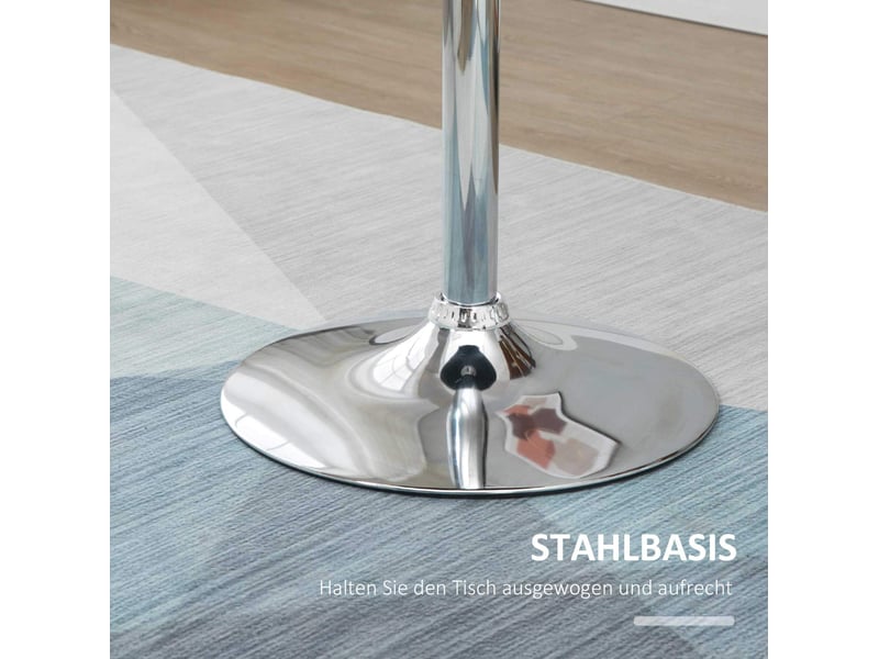  Table de bar ronde pivotante à hauteur réglable, avec base métallique, pour cuisine et salle à manger, ø 61 × 70-90 cm  - Conforama E