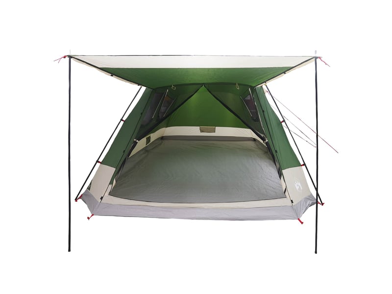 Tente de camping, tente cabane 12 personne vert polyester et acier - Conforama A