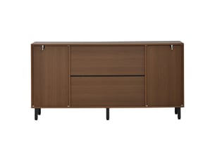 Buffet de cuisine 160x35x80 cm, grand meuble de rangement avec 4 portes et surface plane idéale pour appareils