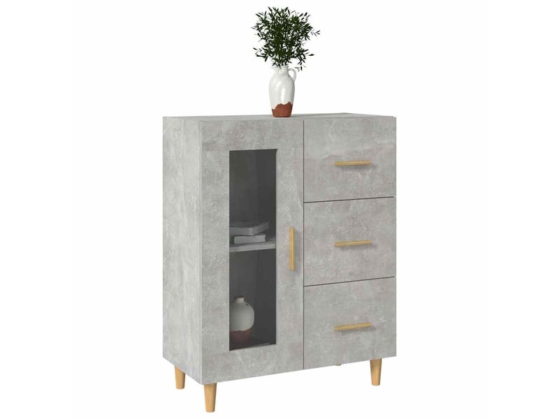  Buffet - bahut - meuble de rangement gris béton 69,5x34x90 cm bois d'ingénierie  - Conforama D