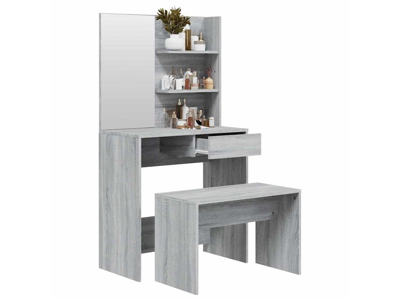  Ensemble de coiffeuse sonoma gris 74,5x40x141 cm  - Conforama D