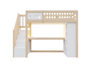 Lit mezzanine 90x200 cm <strong>LEYTN</strong>  <strong></strong> coloris bicolore