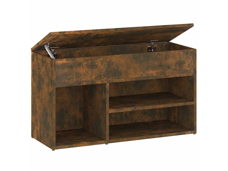  Banc à chaussures, meuble à chaussures chêne fumé 80x30x45 cm bois d'ingénierie  - Conforama A