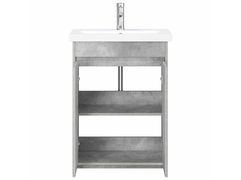  Ensemble de mobilier de salle de bain gris béton shl9200  - Conforama C