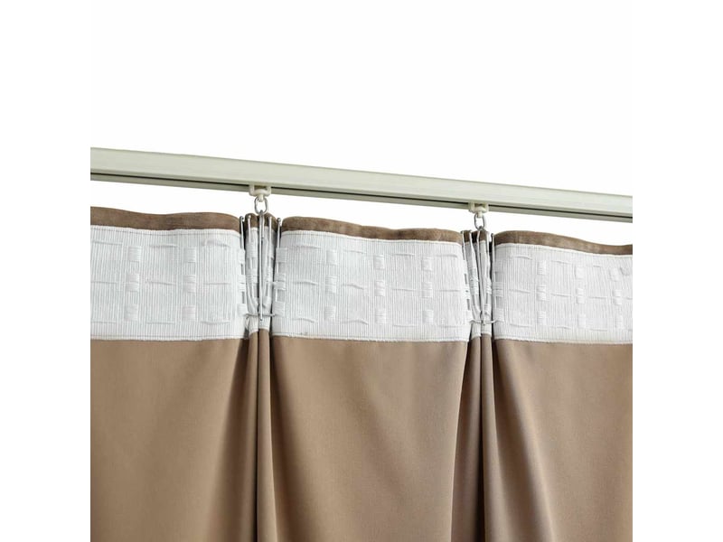  Lot de 2 rideaux occultants, rideaux black-out avec crochets velours beige 140x175 cm cf44892  - Conforama D
