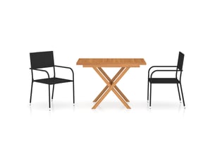 Ensemble à dîner salon de jardin meuble d'extérieur 3 pièces résine tressée et acacia noir 02_0014266