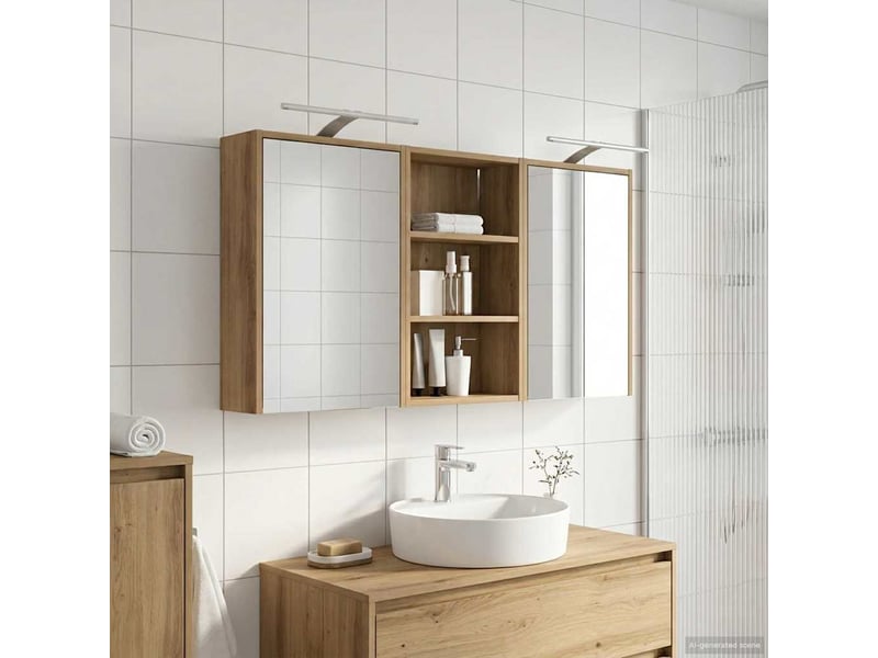 Ensemble de meubles de salle de bain 3 pcs 126x16x62.5 cm shl5373  - Conforama D