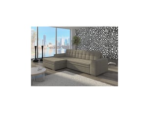 Canapé d'angle gauche fixe <strong></strong> <strong></strong> 4 places Polyester Gris