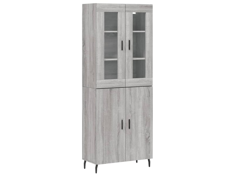  Buffet haut - bahut - meuble de rangement sonoma gris 69,5x34x180 cm bois d'ingénierie  - Conforama A