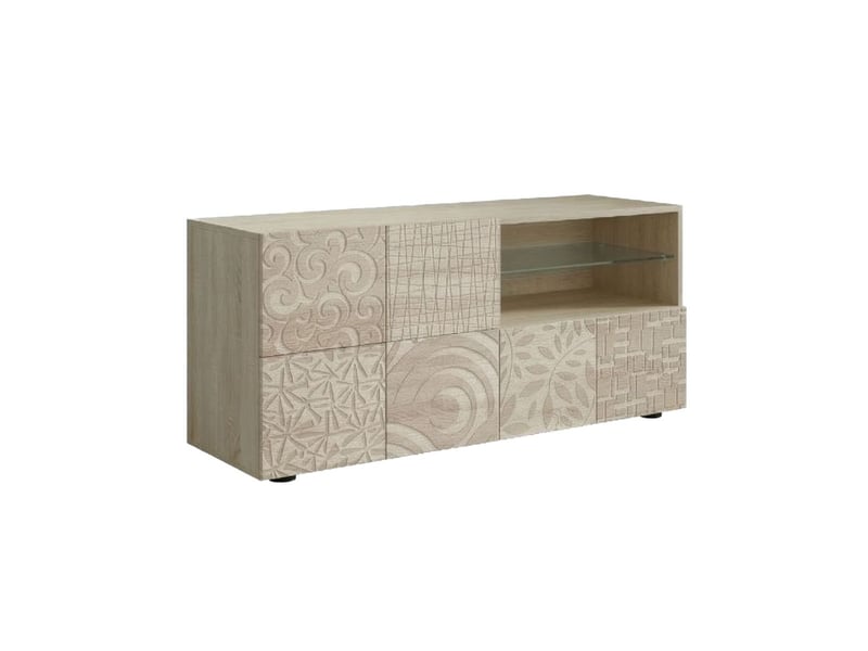  Meuble tv 1 porte aspect bois samoa sérigraphies multi-motifs - juan JUAN - Conforama A