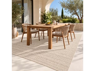 The white stone tapis extérieur à rayures 160x230 cm tourterelle | pour intérieur et extérieur, résistant aux uv et à l'eau, lavable | tapis en polypropylène tissé à plat effet sisal