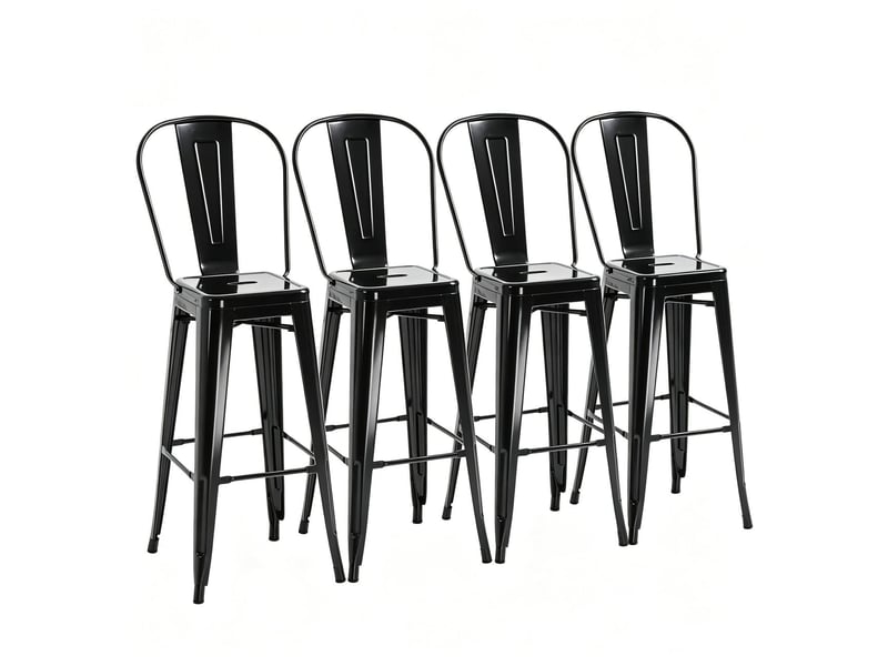  Chaise repas dossier amovible chaise empilable dossier haut tabouret de comptoir élégant  - Conforama A