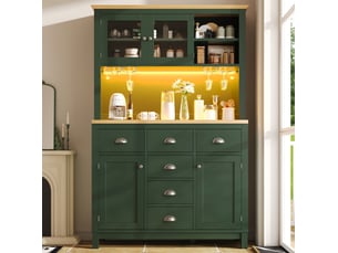 Buffet 4 portes avec led 104x40x180 cm vert cravdom
