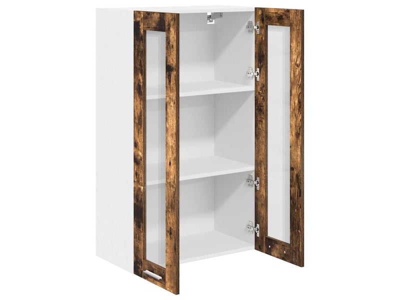  Meuble de rangement, armoire suspendue chêne fumé 60x31x100cm bois d'ingénierie shl327  - Conforama E