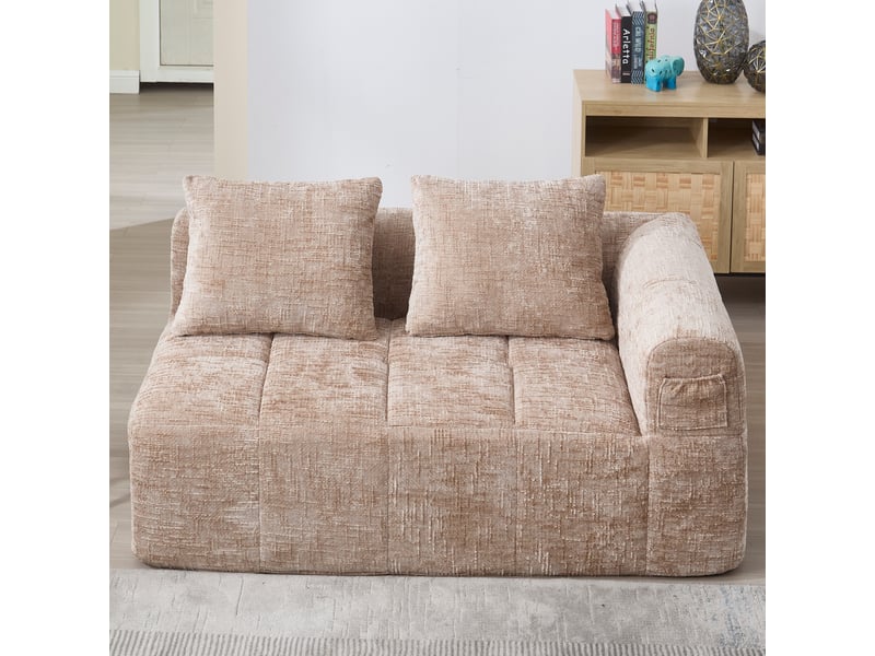  Canapé droit fixe 2 places tissu kaki canapé compressible - Conforama D