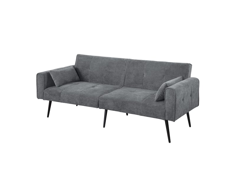  Canapé-lit convertible modenvie 3 places pliant en velours côtelé gris 175 x 71 x 71 cm  - Conforama A