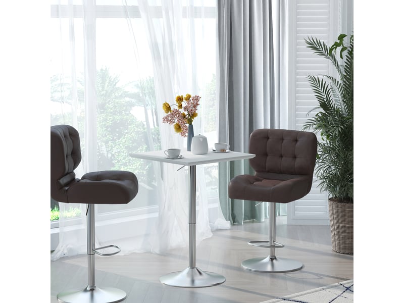  Table - réglable en hauteur - structure robuste - panneau de fibres de densité moyenne - blanc - pour salon et séjour 60x60x92cm - Conforama C