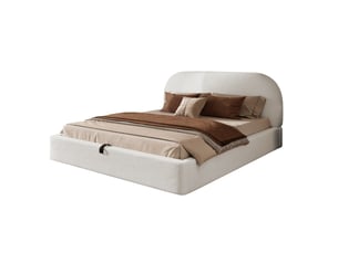 Lit coffre 2 places 180x200 cm avec matelas bouclette beige