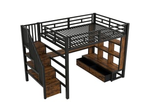 Lit mezzanine 140x200 cm    coloris noir