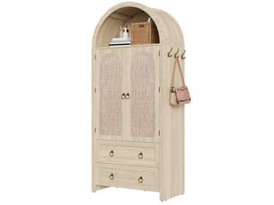 Buffet 2 porte(s) 2 tiroir(s) EVRYAE - 80 cm coloris bois clair