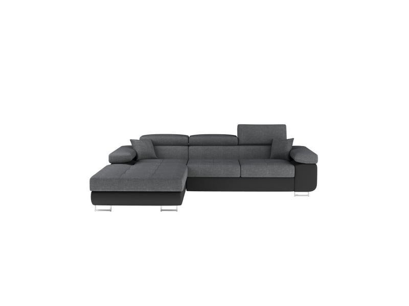  Canapé d'angle convertible amanda gris foncé en tissu tramé  - Conforama A