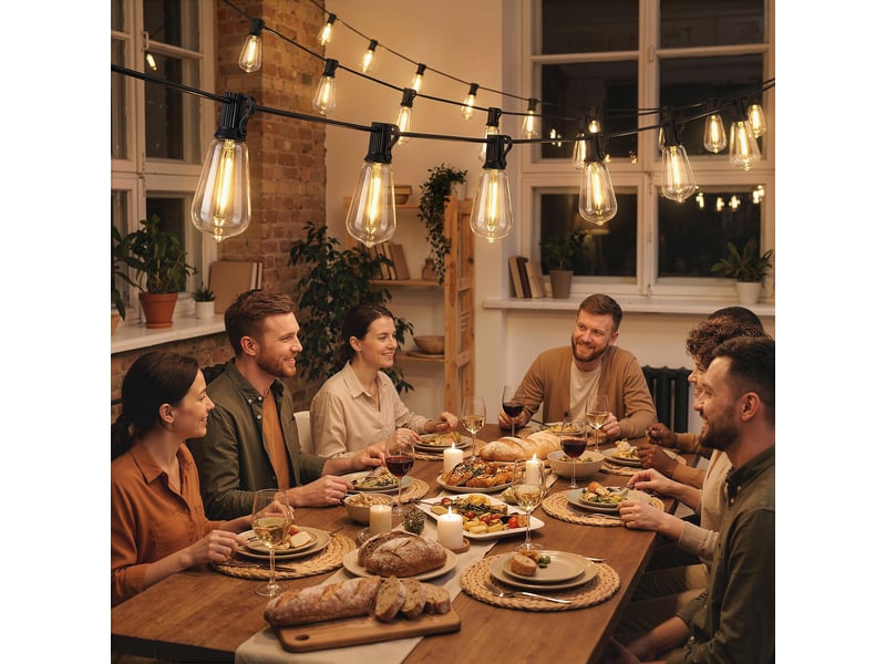  Guirlande lumineuse rideau de 50 led, 18 m de longueur, étanche aux projections d'eau (ip44), pour la décoration intérieure et extérieure  - Conforama D