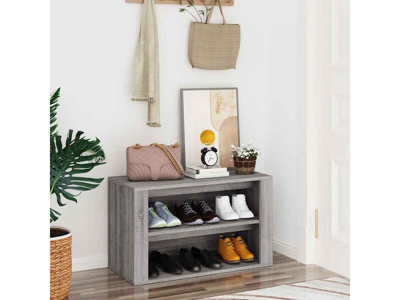  Meuble à chaussures, étagère à chaussures sonoma gris 75x35x45 cm bois d'ingénierie  - Conforama B