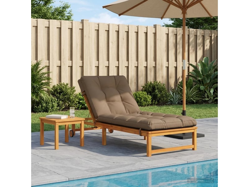  Coussin de transat, coussin pour bain de soleil vianen 100 % polyester taupe 200 x 80 x 8 cm cf56355  - Conforama B