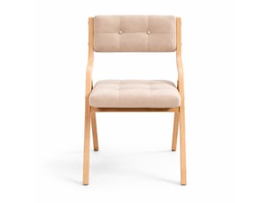 Lot de 2 chaises pliantes en bois avec coussin kaki – pour cuisine ou bureau, compactes et confortables