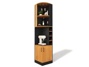 Meuble d’angle pour vins 40x40x182 cm avec porte-verres et rangements bicolore