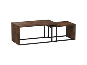 Table basse rectangulaire coloris bicolore <strong>OKMYHOME</strong> <strong></strong> - 48 cmx59 cm