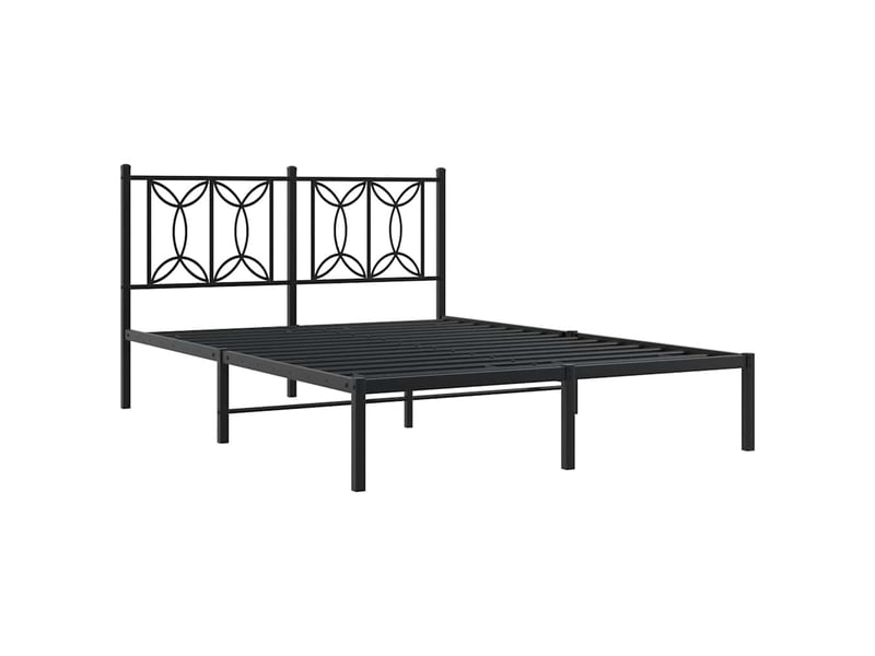  Lit double- lit adulte -  cadre de lit métal sans matelas avec tête de lit noir 140x190cm  - Conforama B