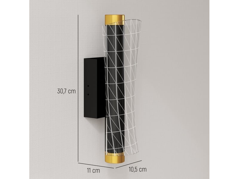  Lot de 2 appliques murales led 30,7x11x10,5 cm dimmables métal noir  - Conforama E