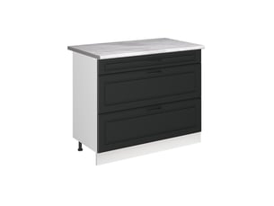 Vicco meuble cuisine, anthracite campagneblanc, 100cm plan de travail marbre