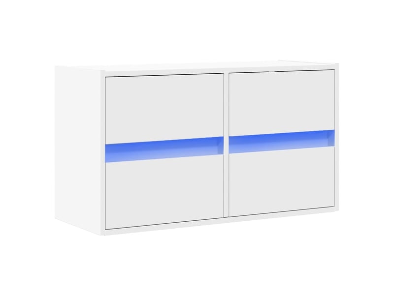 Meuble tv - banc tv - meuble de rangement mural avec lumières led blanc 80x31x45 cm - Conforama C