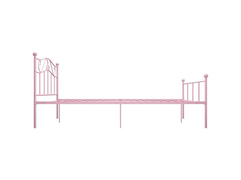  Lit double- lit adulte -  cadre de lit sans matelas rose métal 140x200 cm  - Conforama C