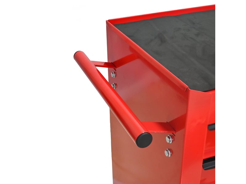 Servante d'atelier à 6 tiroirs 60 x 33 x 77,5 cm rouge et noir en acier, mobile et verrouillable - Conforama E